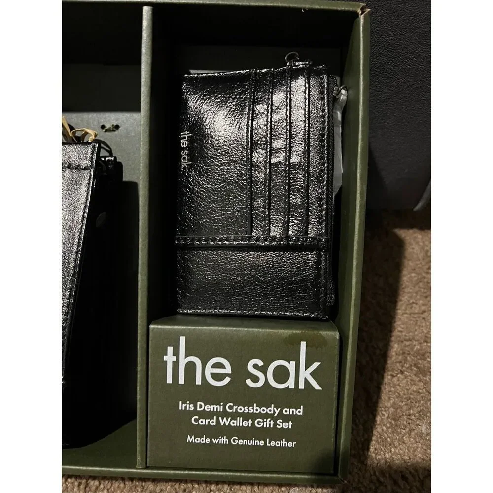 The Sak Iris Demi Crossbody & Card Wallet Gift Set Black Leather
